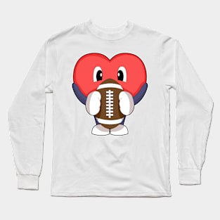 Heart American Football Sports Long Sleeve T-Shirt